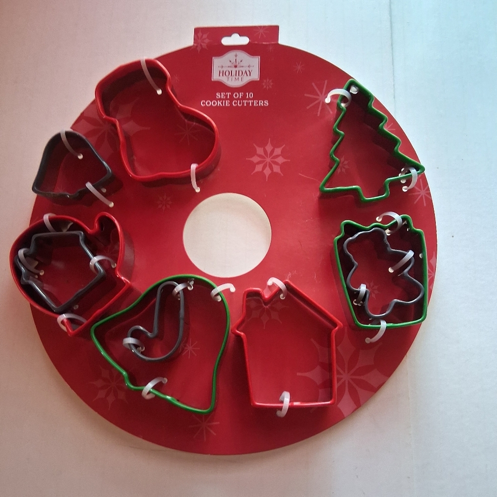 Set Of 10 Cookie Cutters Holiday Time Christmad